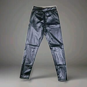 Womens Medium Black Vegan Leather Pants Med